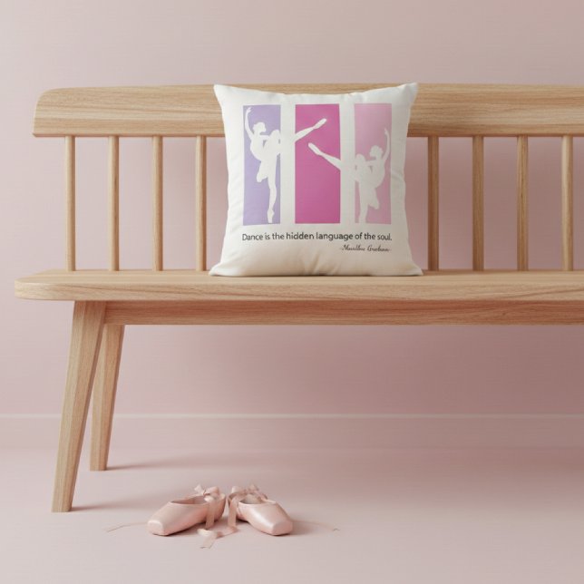 Ballerinas Dancing Quote Pink Kussen (Creator heeft geüpload)
