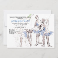 Ballerinas Dancing School Invitation