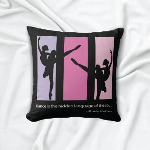 Ballerina's Dansen Quote roze Kussen