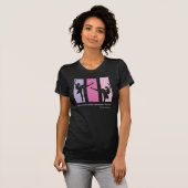 Ballerinas dansend op roze rechthoeken t-shirt (Voorkant volledig)