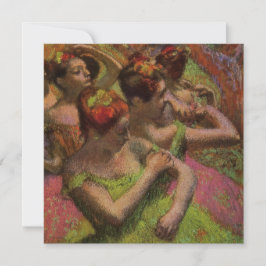 Ballerina's die hun jurk aanpassen (Edgar Degas) Kaart