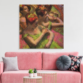 Ballerina's die hun jurken aanpassen (Edgar Degas) Canvas Afdruk