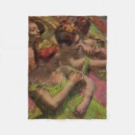 Ballerina's die hun jurken aanpassen (Edgar Degas) Fleece Deken