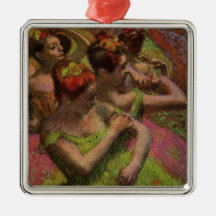 Ballerina's die hun jurken aanpassen (Edgar Degas)