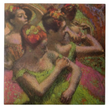 Ballerina's die hun jurken aanpassen (Edgar Degas)