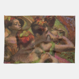 Ballerina's die hun jurken aanpassen (Edgar Degas) Theedoek