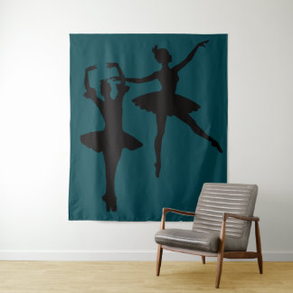 Ballerina's donkere achtergrond wandkleed