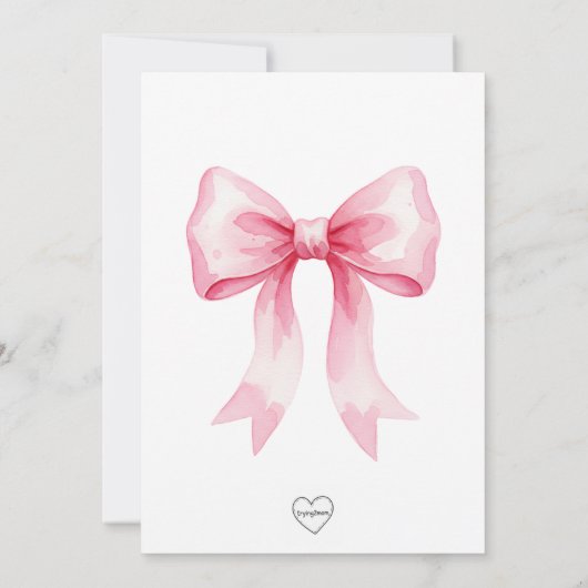 Ballerina's en Bows verjaardagsfeestje Uitnodiging (Achterkant)