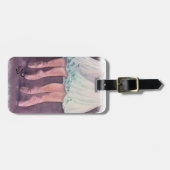 BALLERINA'S IN BLAUW GEPERSONALISEERD BAGAGELABEL (Voorkant horizontaal)