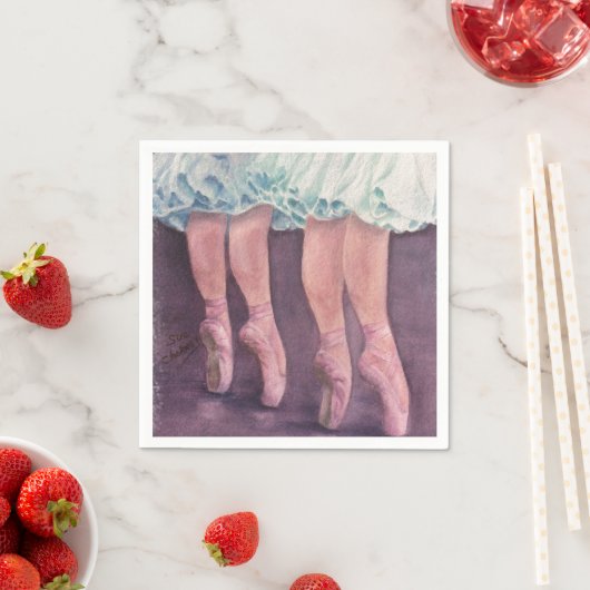 BALLERINA'S IN BLAUWE PAPIEREN SERVETTEN (Insitu)