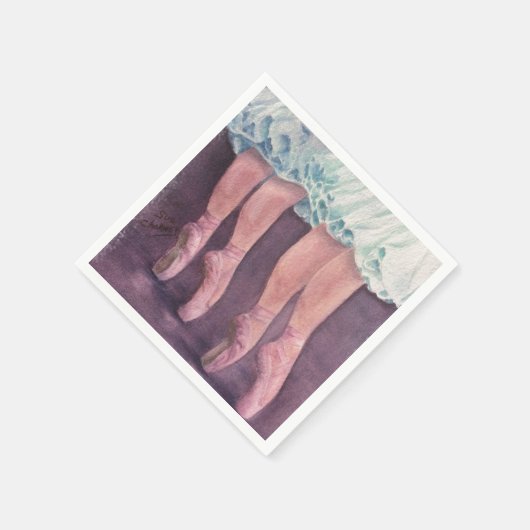 BALLERINA'S IN BLAUWE PAPIEREN SERVETTEN (Hoek)