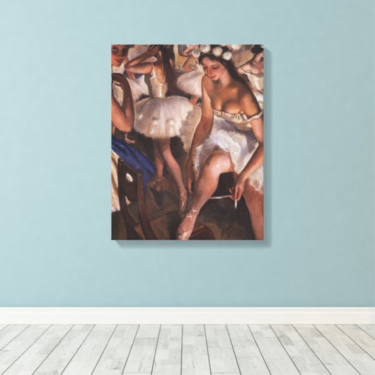 Ballerina's in de kleedkamer (door Serebriakova) Canvas Afdruk (Insitu (Houten vloer))
