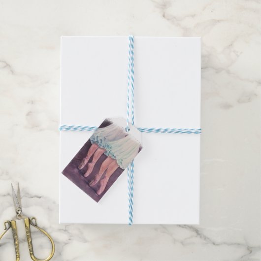 BALLERINA'S IN HET BLAUW CADEAULABEL (Met Touw)