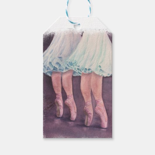 BALLERINA'S IN HET BLAUW CADEAULABEL (Voorkant)