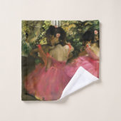 Ballerinas in Roze door Edgar Degas Bad Handdoek (Wasdoekje)