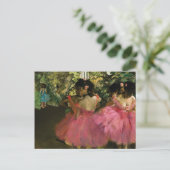 Ballerinas in Roze door Edgar Degas Briefkaart (Staand voorkant)