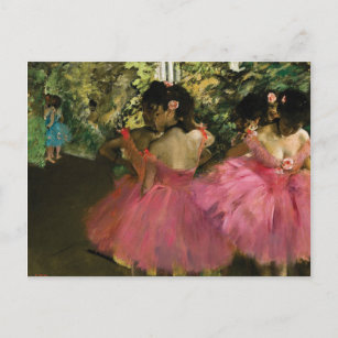 Ballerinas in Roze door Edgar Degas Briefkaart