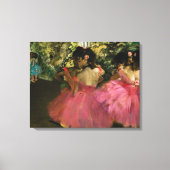 Ballerinas in Roze door Edgar Degas Canvas Afdruk (Voorkant)