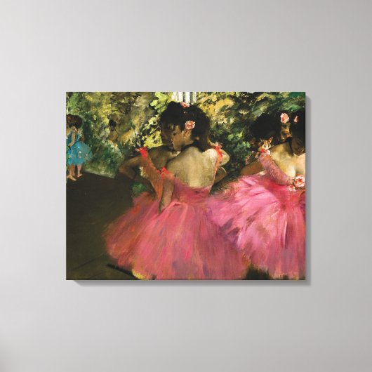 Ballerinas in Roze door Edgar Degas Canvas Afdruk (Voorkant)