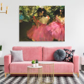 Ballerinas in Roze door Edgar Degas Canvas Afdruk (Insitu (Woonkamer))