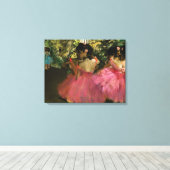 Ballerinas in Roze door Edgar Degas Canvas Afdruk (Insitu (Houten vloer))