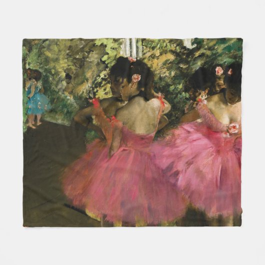 Ballerinas in Roze door Edgar Degas Fleece Deken (Voorkant (Horizontaal))
