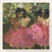 Ballerinas in Roze door Edgar Degas Glazen Onderzetter (Voorkant)