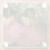 Ballerinas in Roze door Edgar Degas Glazen Onderzetter (Achterkant)