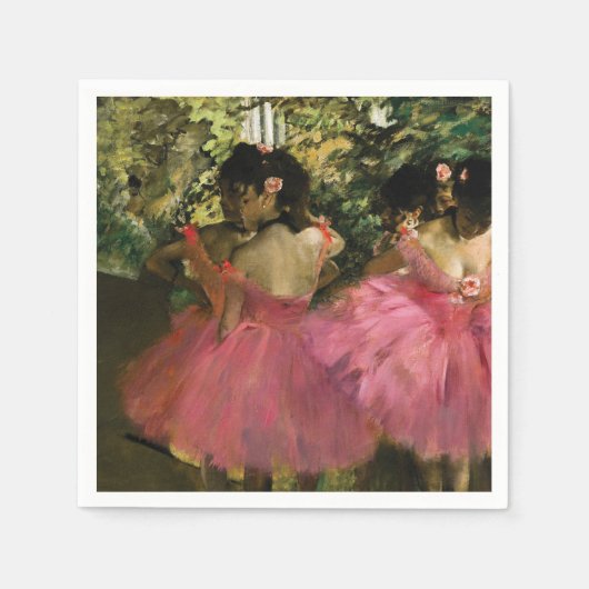 Ballerinas in Roze door Edgar Degas Servet (Voorkant)