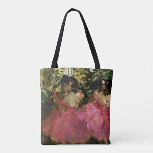 Ballerinas in Roze door Edgar Degas Tote Bag (Achterkant)