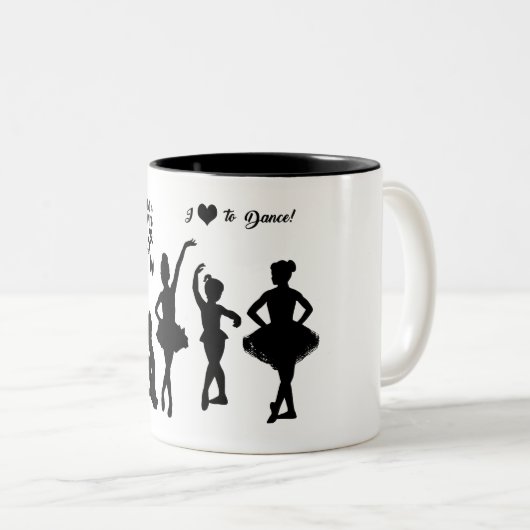 Ballerina's mok met twee tonnen koffie. (Voorkant rechts)
