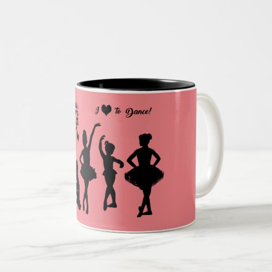 Ballerina's mok met twee tonnen koffie. (Voorkant rechts)