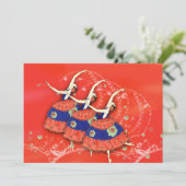 Ballerinas Spring Ballet in Red Invitation Kaart (Staand voorkant)