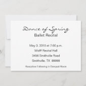 Ballerinas Spring Ballet in Red Invitation Kaart (Achterkant)