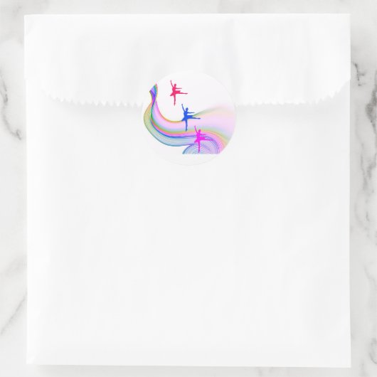 Ballerina's sticker. ronde sticker (Tas)
