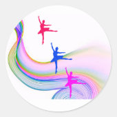 Ballerina's sticker. ronde sticker (Voorkant)