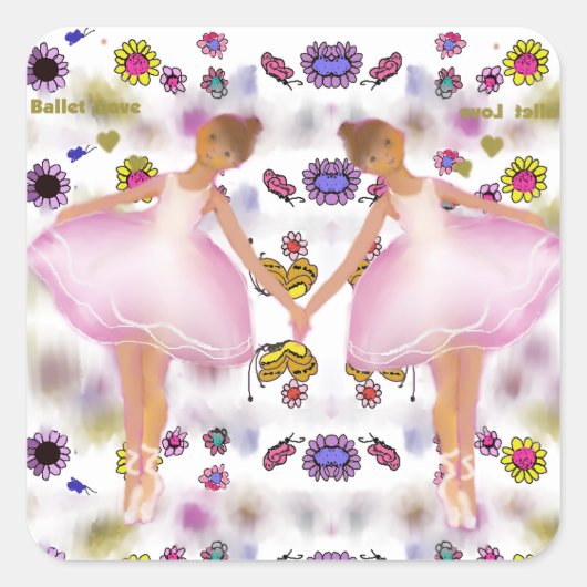 Ballerinas Vierkante Sticker (Voorkant)