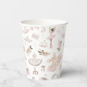 Ballerinas waterverf blush roze verjaardagsfeestje papieren bekers (Achterkant)