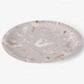 Ballerinas waterverf blush roze verjaardagsfeestje papieren bordje (Gekanteld)