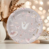 Ballerinas waterverf blush roze verjaardagsfeestje papieren bordje