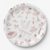 Ballerinas waterverf blush roze verjaardagsfeestje papieren bordje (Voorkant)