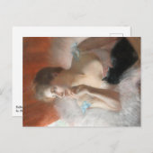 Ballerine avec un chat Pierre Carrier-Belleuse Feestdagenkaart (Voorkant / Achterkant)