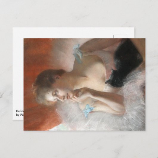 Ballerine avec un chat Pierre Carrier-Belleuse Feestdagenkaart (Voorkant / Achterkant)