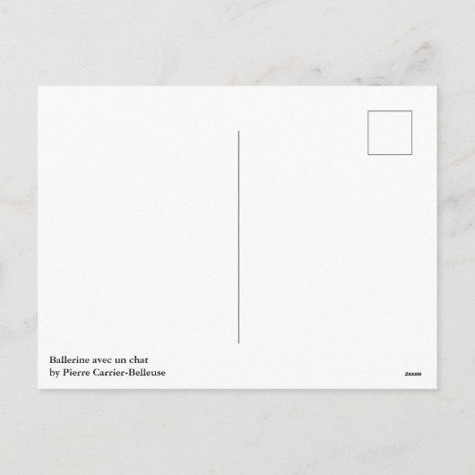Ballerine avec un chat Pierre Carrier-Belleuse Feestdagenkaart (Achterkant)