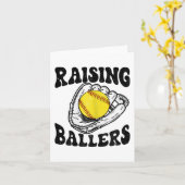 Ballers Softbal Moeder Honkbal Moeder Moederdag Gi Kaart (Gele Bloem)