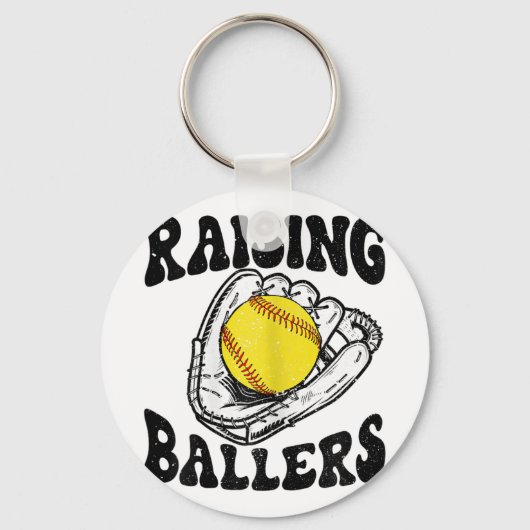 Ballers Softbal Moeder Honkbal Moeder Moederdag Gi Sleutelhanger (Voorkant)