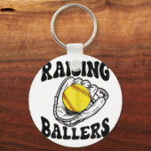 Ballers Softbal Moeder Honkbal Moeder Moederdag Gi Sleutelhanger (Voorkant)