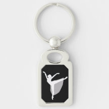 Ballet 1 Sleutelhanger, danserwit silhouet