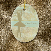 Ballet Abstract Gold, persoonlijk kerstfeest Keramisch Ornament