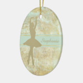 Ballet Abstract Gold, persoonlijk kerstfeest Keramisch Ornament (Links)